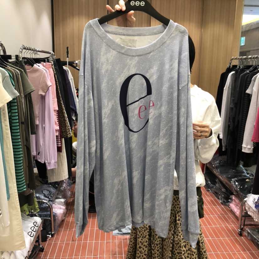 E/E/E韓國代購㊣女裝新品時尚熱賣休閑人氣職業推薦長袖T恤E/E/E長袖T恤