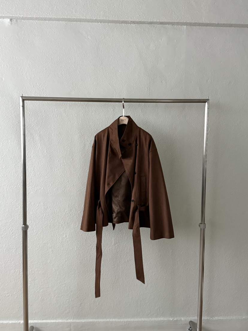 TWENTY FOUR SEVEN24-7東大門㊣實拍女裝新品25秋冬夾克含腰帶絨面革TEWNTY FOUR SEVEN24-7夾克