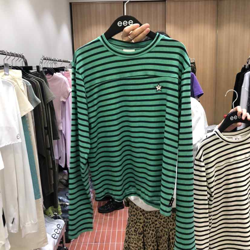 E/E/E東大門㊣代購女裝新款真品推薦時尚人氣職業長袖T恤E/E/E長袖T恤