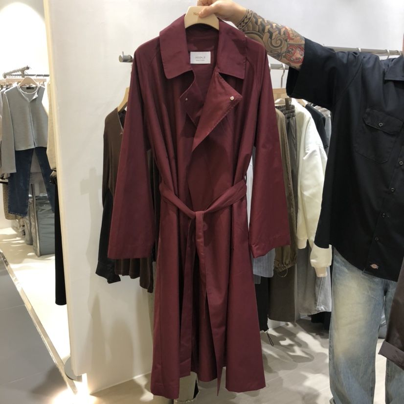 NOON_D東大門㊣直郵女士新品25秋冬推薦時尚長款風衣含腰帶NOON_D長款風衣