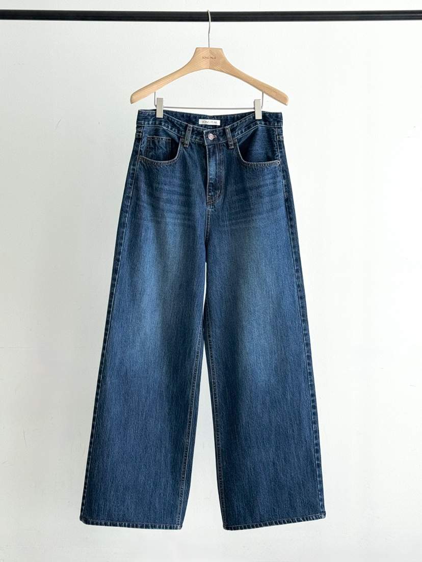 LONG PEAK韓國代購㊣女士新品25秋冬人氣時尚牛仔褲寬松牛仔LONG PEAK牛仔褲