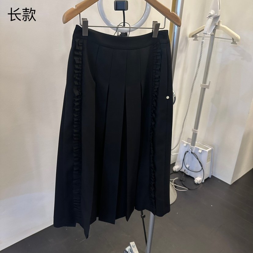 EGG韓國代購㊣女裝新品時尚人氣真品熱賣推薦25秋冬長裙荷葉邊EGG-訂貨周期長長裙