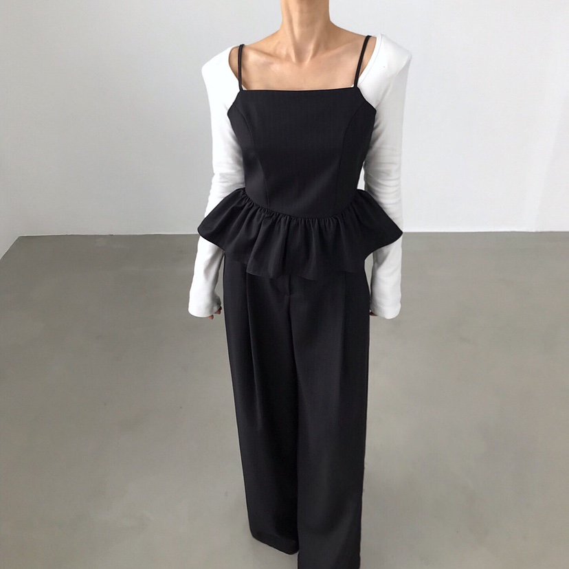 2TWO MOON東大門㊣代購女士新款熱賣吊帶背心不含內搭荷葉邊2TWO MOON吊帶/背心