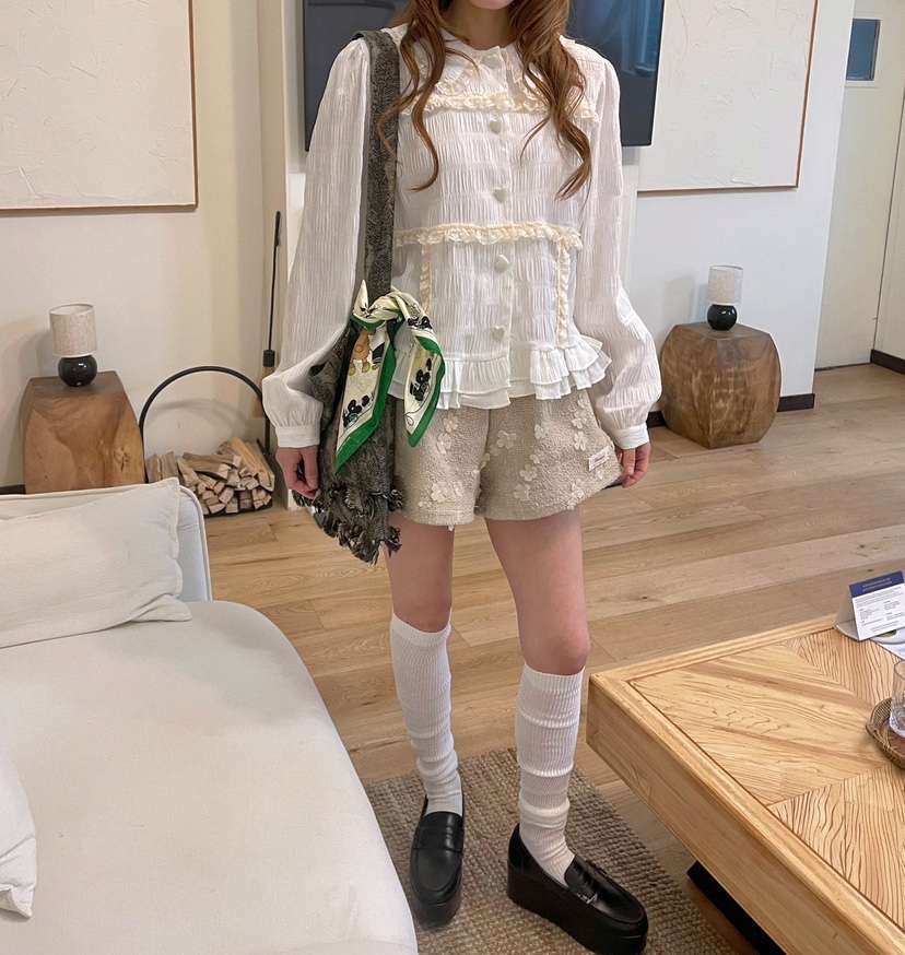 BOUTIQUE-L東大門㊣直郵女士新品時尚熱賣人氣休閑襯衫蕾絲衫BOUTIQUE-L襯衫/蕾絲衫