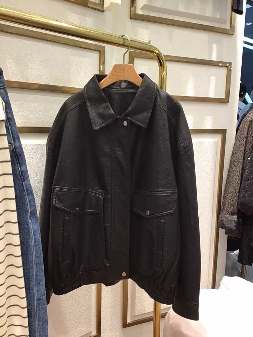 LAUNDRY韓國代購㊣女裝新款真品休閑時尚推薦熱賣皮衣皮革寬松LAUNDRY皮衣
