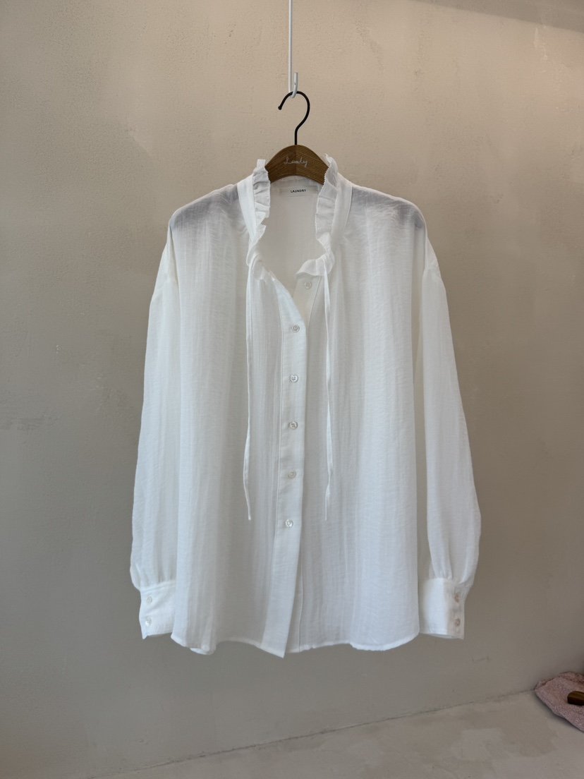 LAUNDRY韓國直郵㊣女裝新品職業人氣襯衫蕾絲衫荷葉邊蝴蝶結LAUNDRY襯衫/蕾絲衫