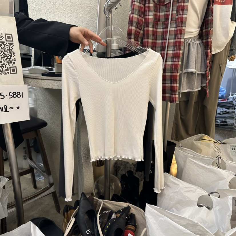 MAGOT韓國代購㊣女裝新品熱賣25秋冬休閑真品推薦人氣長袖T恤IIIΛGOT/MAGOT長袖T恤