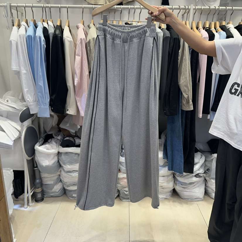 Q C韓國代購㊣女裝新款休閑25秋冬職業時尚真品休閑褲條紋Republlc of qc休閑褲