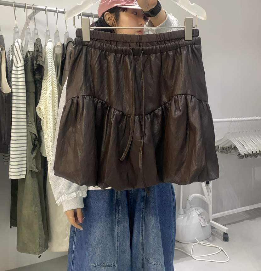 LOOKK東大門㊣代購女裝新款職業時尚25秋冬休閑真品短裙皮革LOOKK短裙