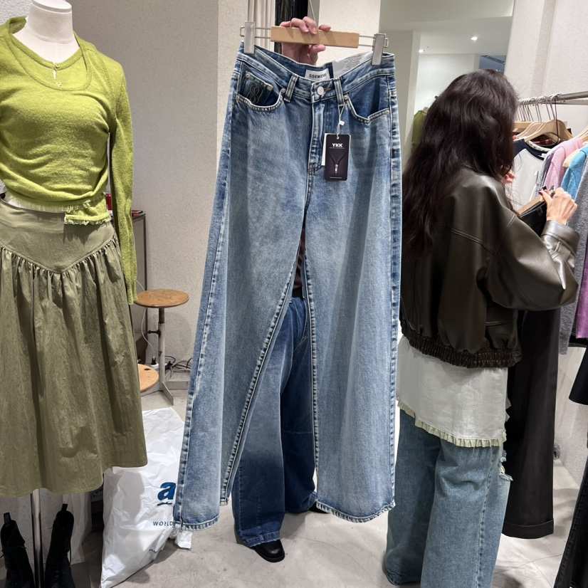 SSEMIENNE韓國代購㊣女士新款職業熱賣真品休閑時尚人氣牛仔褲SSENIQUE牛仔褲