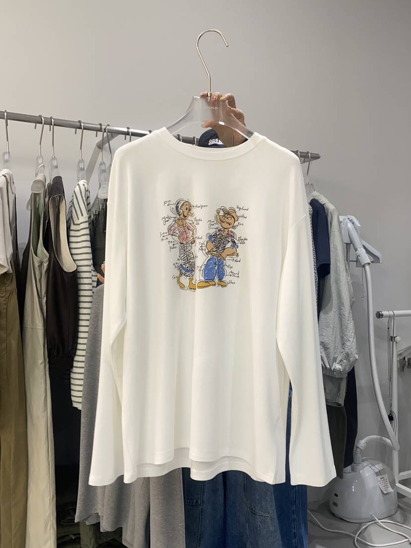 LOOKK韓國代購㊣女士新品25秋冬時尚推薦熱賣長袖T恤大力水手LOOKK長袖T恤