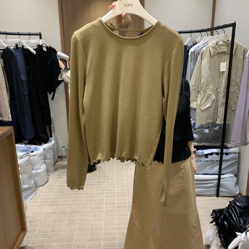 LOFN東大門㊣實拍女士新款人氣時尚休閑熱賣25秋冬推薦長袖T恤LOFN長袖T恤