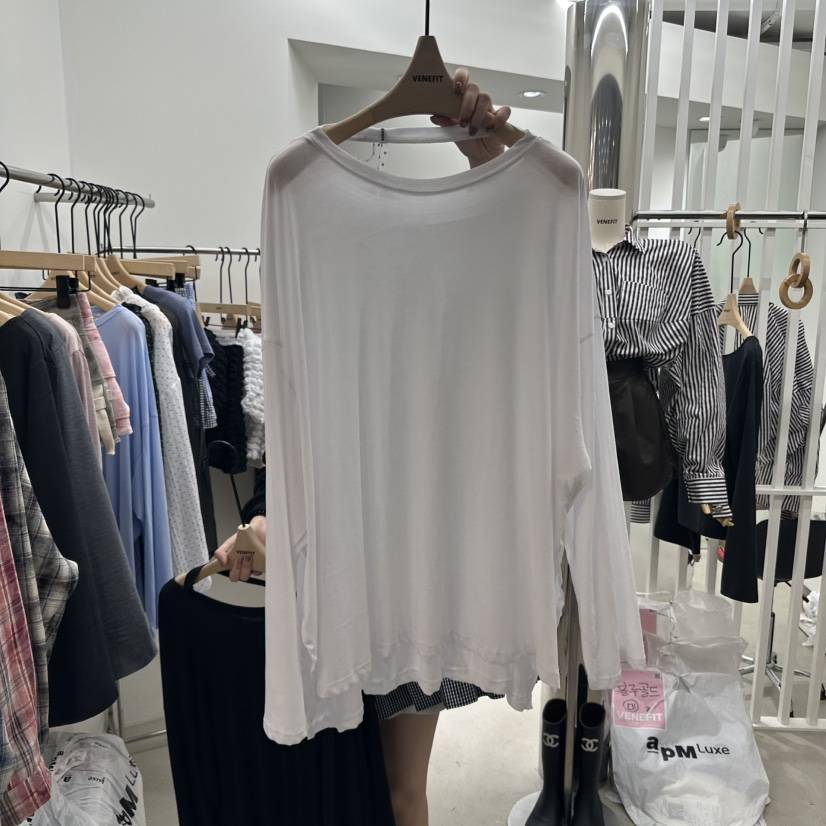 VENEFIT韓國直郵㊣女士新品時尚推薦真品休閑25秋冬長袖T恤VENEFIT/JENNIE長袖T恤
