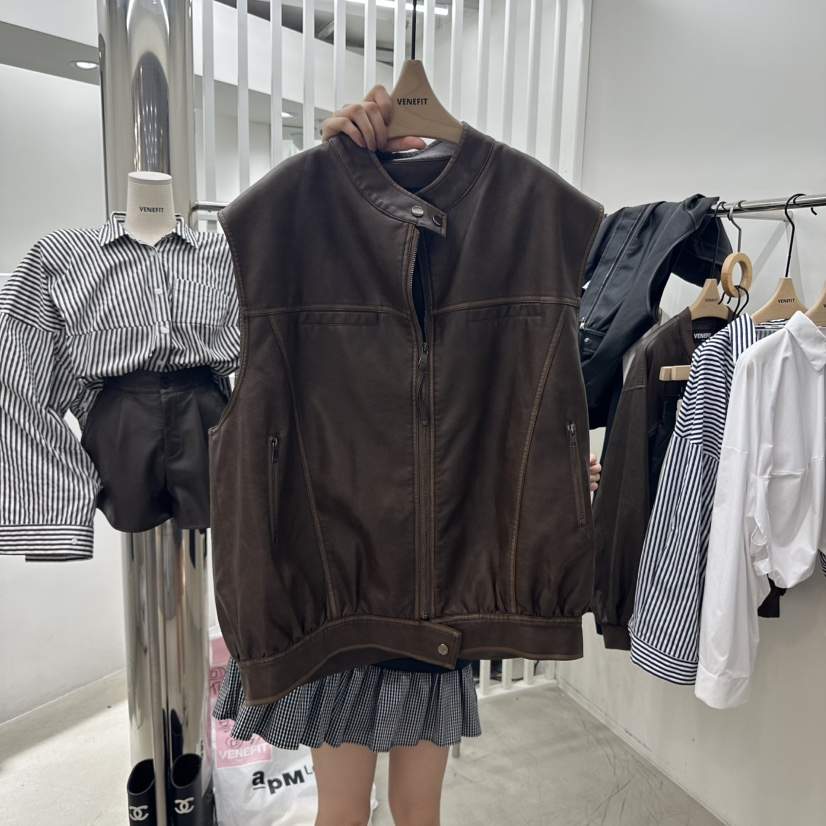 VENEFIT韓國代購㊣女裝新品職業人氣時尚休閑熱賣推薦25秋冬馬甲VENEFIT/JENNIE馬甲