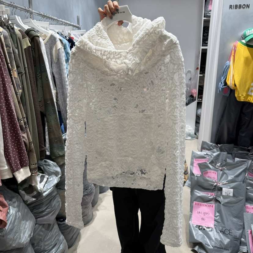 RIBBON東大門㊣實拍女士新品人氣熱賣休閑職業時尚針織衫蕾絲RIBBON針織衫