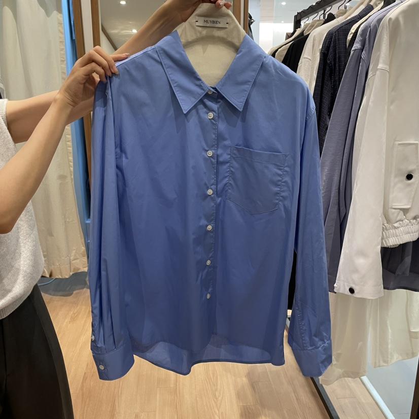 MUYBIEN韓國直郵㊣女裝新款休閑時尚職業真品襯衫蕾絲衫口袋MUYBIEN襯衫/蕾絲衫