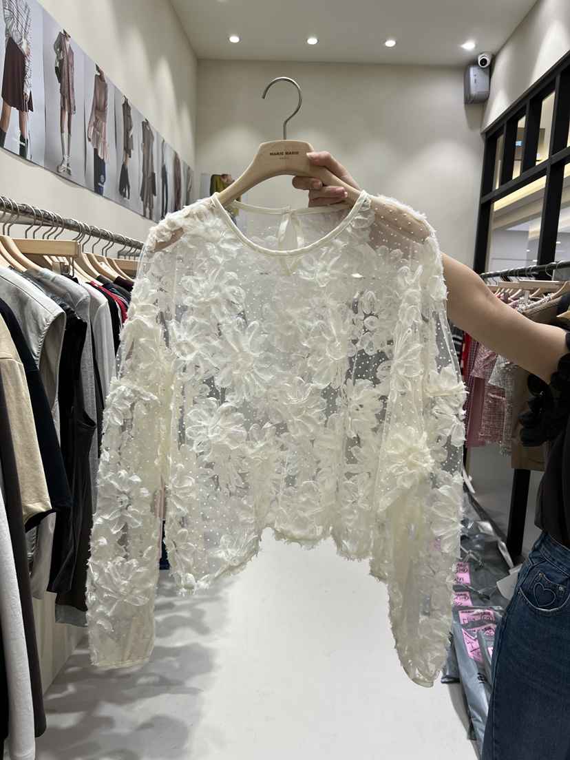 MARIE MARIE韓國代購㊣女裝新品時尚熱賣人氣休閑襯衫蕾絲衫MARIE MARIE襯衫/蕾絲衫