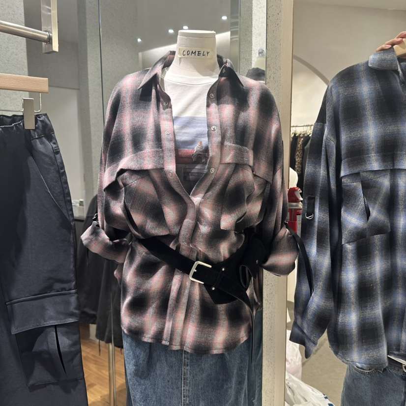 COMELY東大門㊣實拍女士新品25秋冬人氣襯衫蕾絲衫不含腰帶COMELY襯衫/蕾絲衫