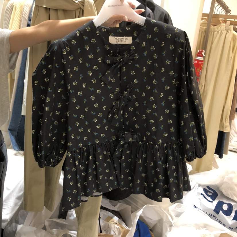 MONDAY TO SUNDAY東大門㊣直郵女裝新品推薦時尚襯衫蕾絲衫MONDAY TO SUNDAY襯衫/蕾絲衫