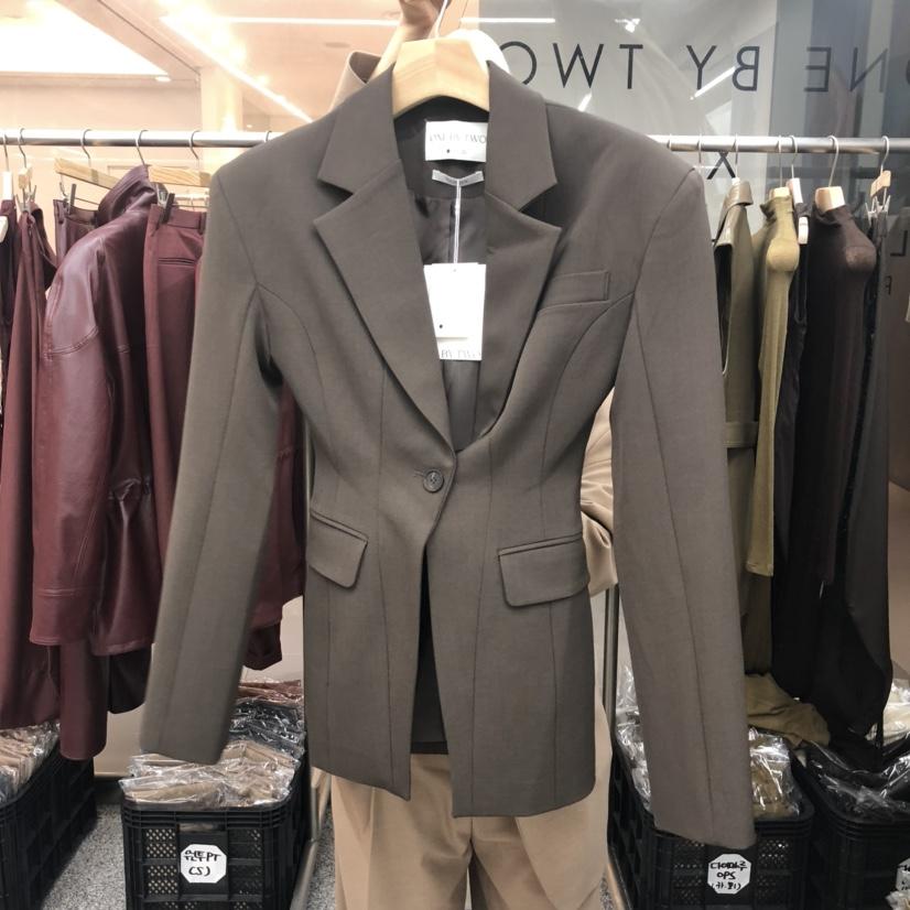 ONEBYTWO東大門㊣直郵女裝新品熱賣職業25秋冬推薦夾克鏤空ONE BY TWO夾克