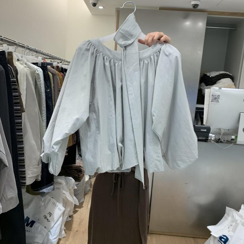 MEET ME東大門㊣代購女士新品真品推薦時尚襯衫蕾絲衫含脖帶MEET ME襯衫/蕾絲衫