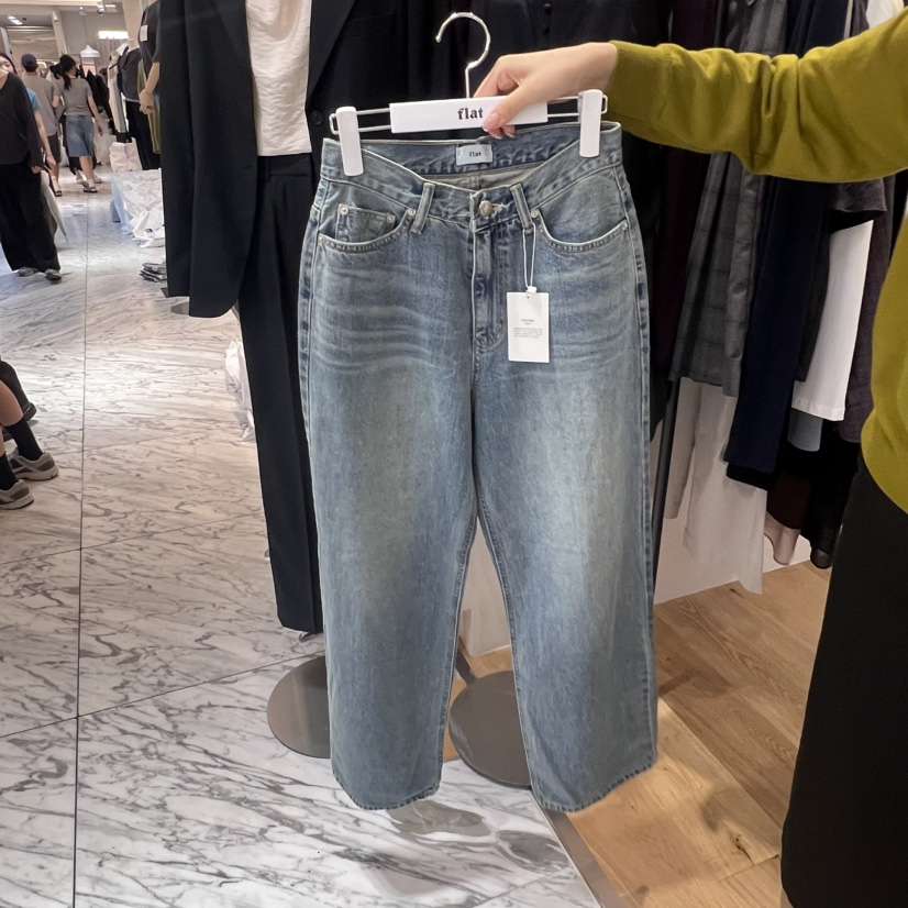 FLAT東大門㊣代購女裝新品人氣職業熱賣休閑25秋冬真品牛仔褲FLAT牛仔褲