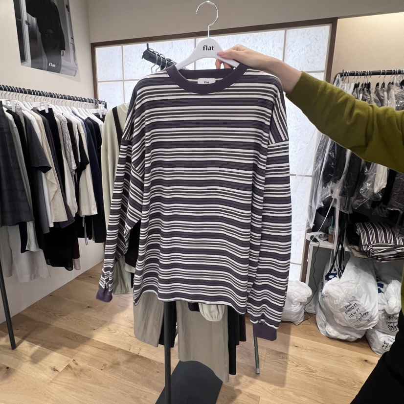 FLAT韓國直郵㊣女士新品休閑推薦真品時尚熱賣人氣職業長袖T恤FLAT長袖T恤