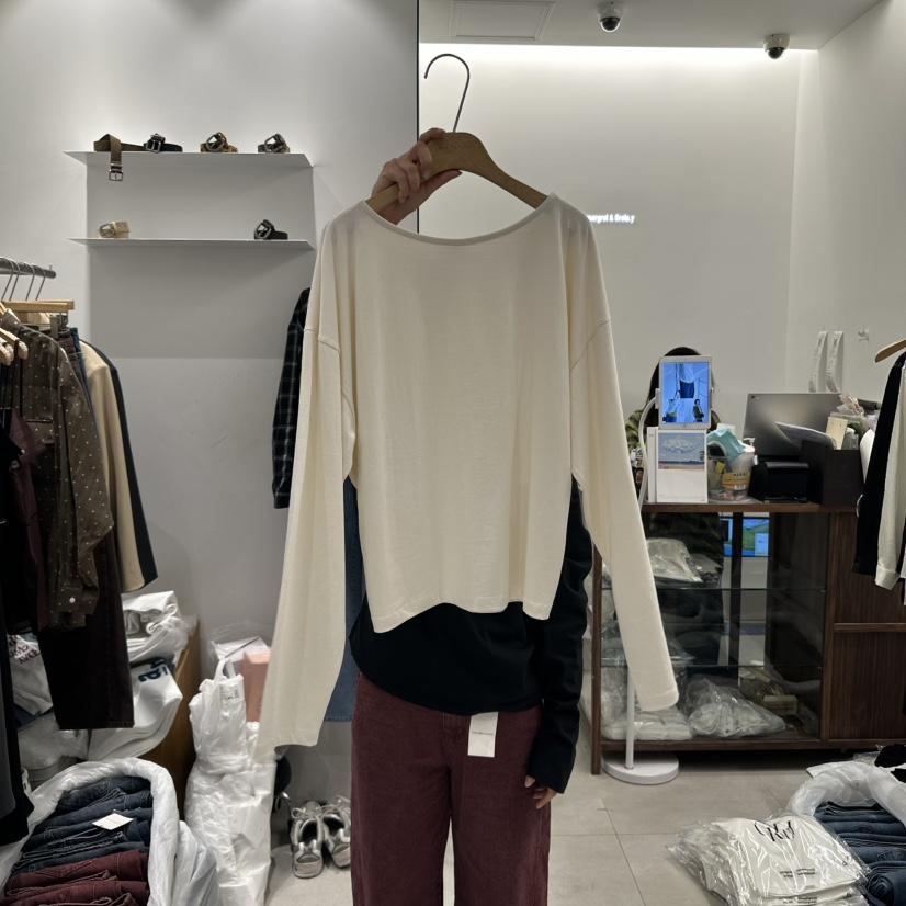 ANN MARGRET東大門㊣直郵女士新品人氣長袖T恤寬松紐扣GRETA.Y長袖T恤