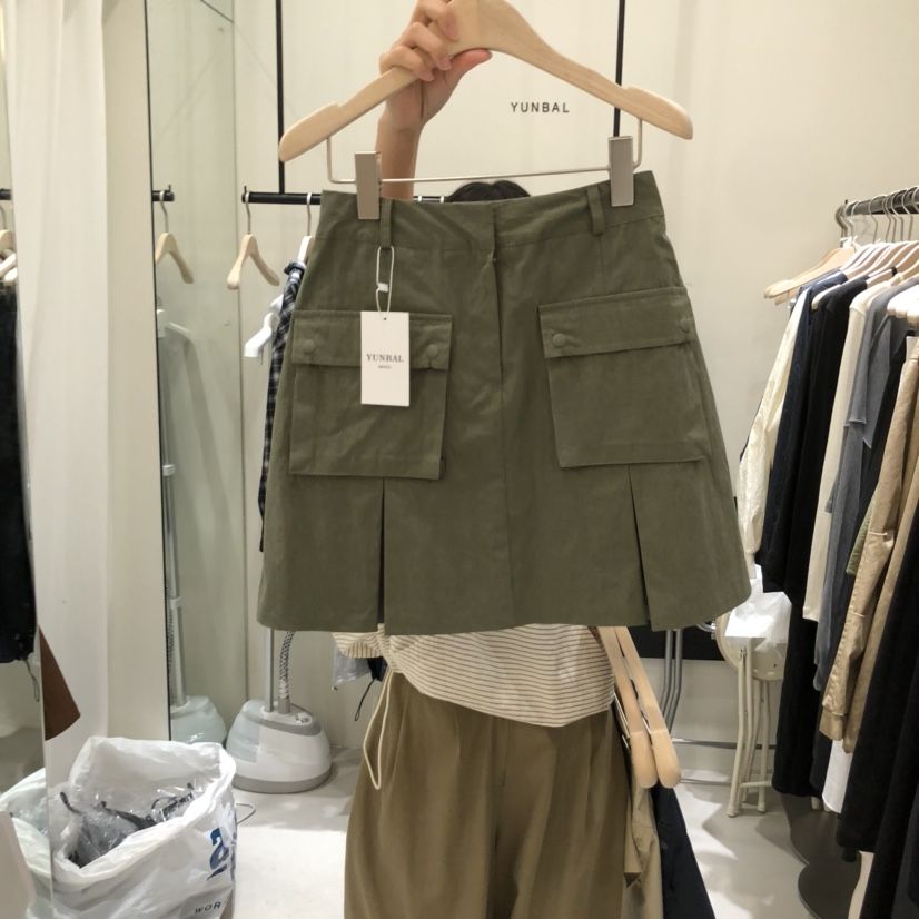 YUNBAL韓國代購㊣女裝新品25秋冬真品人氣休閑時尚短裙口袋YUNBAL短裙