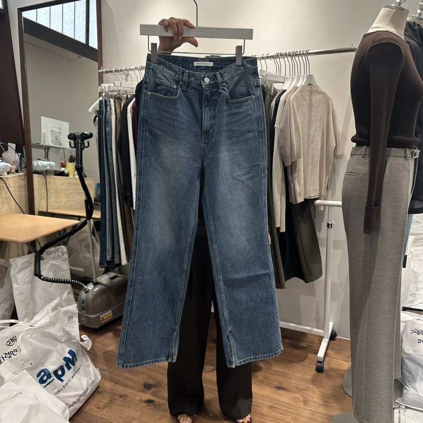 UNDERSTANDING東大門㊣代購女士新品職業熱賣人氣牛仔褲拉絲UNDERSTANDING牛仔褲