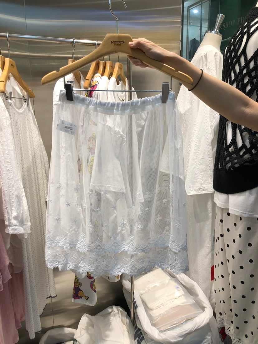 MENDL S韓國直郵㊣女裝新品時尚人氣半身裙中短裙蕾絲雙層MENDL S半身裙/中短裙