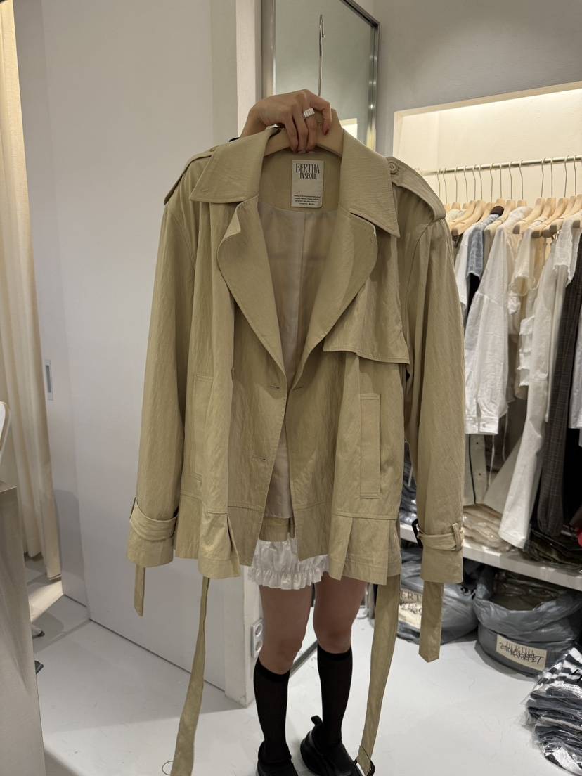 BERTHA東大門㊣直郵女士新品25秋冬休閑職業時尚夾克含腰帶BERTHA夾克