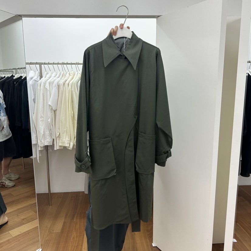 MYNAMEIS韓國直郵㊣女裝新品真品職業25秋冬長款風衣含腰帶MYNAMEIS長款風衣