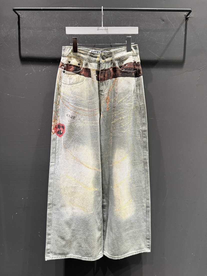 GATELESS東大門㊣實拍女士新品25秋冬休閑真品推薦熱賣牛仔褲GATELESS牛仔褲