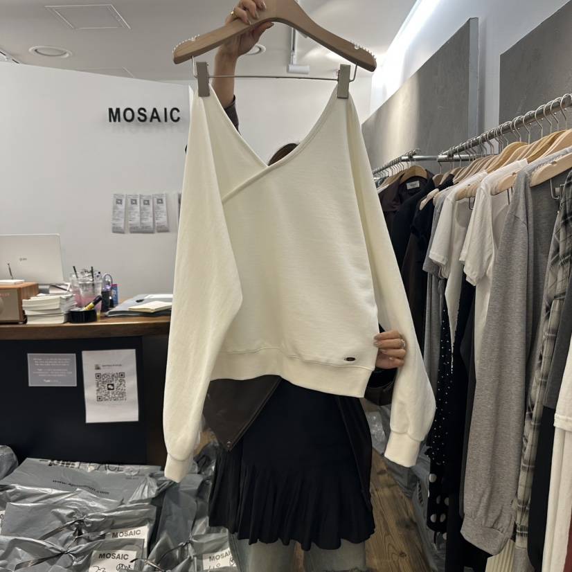 MOSAIC韓國代購㊣女裝新品25秋冬休閑人氣時尚職業真品衛衣MOSAIC衛衣