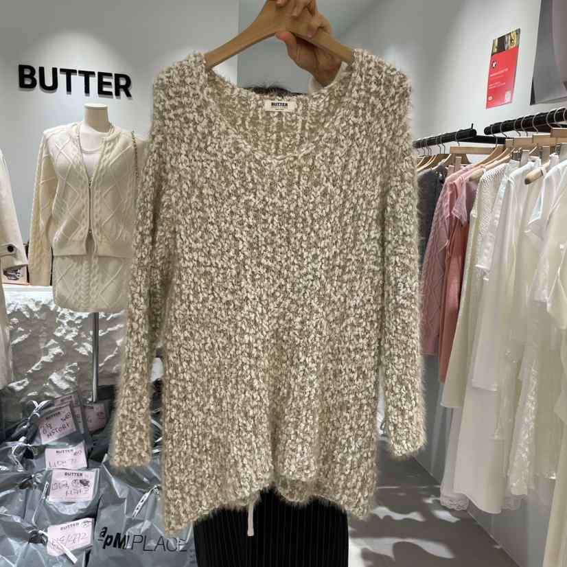BUTTER-P韓國代購㊣女士新款25秋冬人氣真品職業休閑針織衫BUTTER-P針織衫