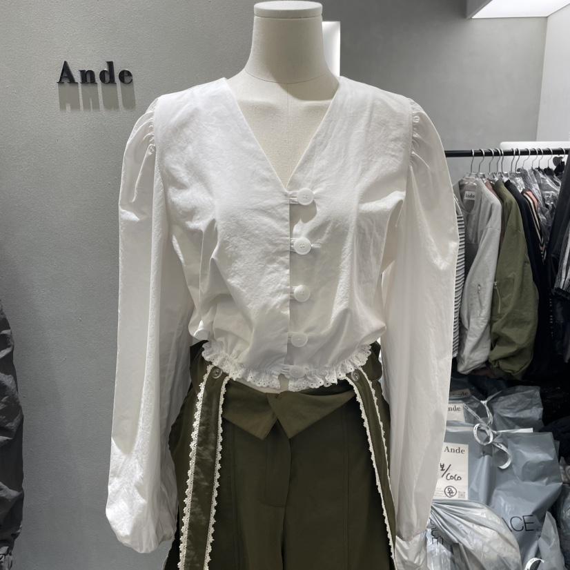 ANDE東大門㊣直郵女士新款真品職業人氣25秋冬休閑襯衫蕾絲衫Ande襯衫/蕾絲衫