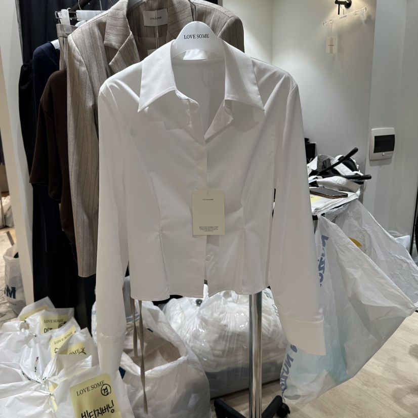 LOVE SOME韓國代購㊣女士新品真品推薦25秋冬襯衫蕾絲衫緊身LOVE SOME襯衫/蕾絲衫