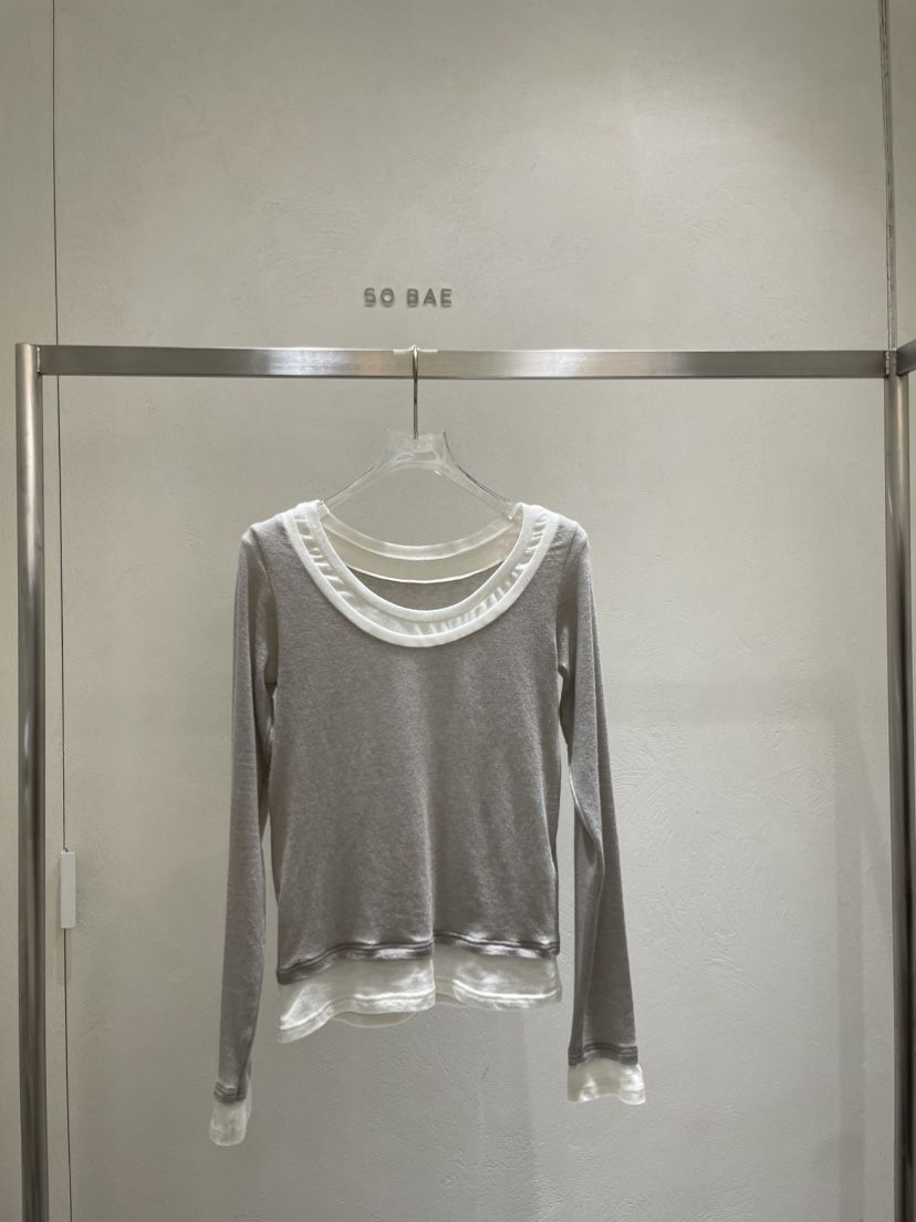 空東大門㊣直郵女裝新品推薦真品職業人氣25秋冬時尚長袖T恤SO BAE長袖T恤