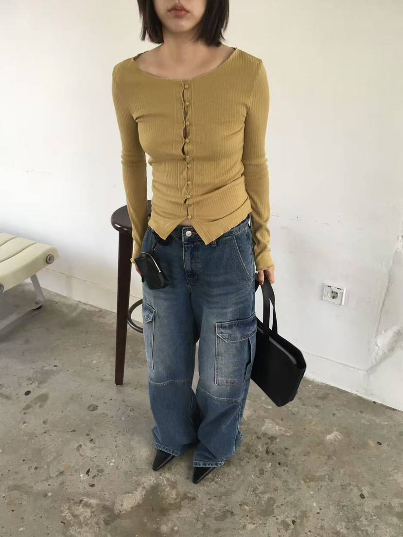 CEDARWOOD韓國直郵㊣女裝新款真品25秋冬休閑針織衫船領開衫CEDARWOOD針織衫