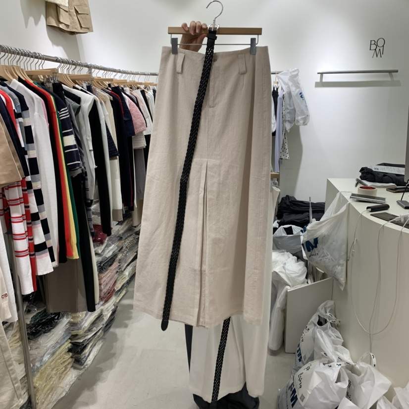 BY BOMI韓國代購㊣女士新款25秋冬真品半身裙中短裙包含腰帶BY BOMI半身裙/中短裙