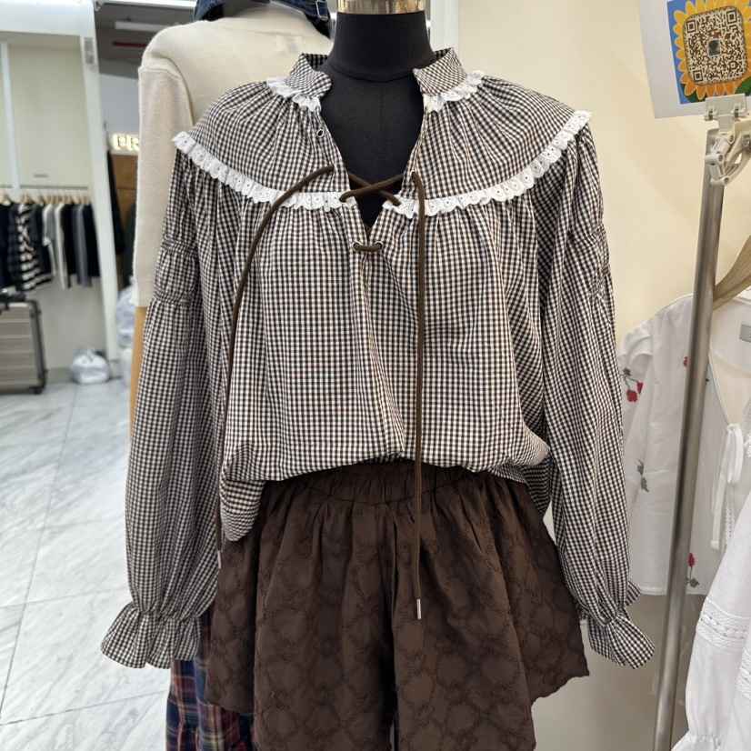BEEN-A韓國直郵㊣女裝新款休閑25秋冬人氣推薦真品襯衫蕾絲衫BEEN-A襯衫/蕾絲衫