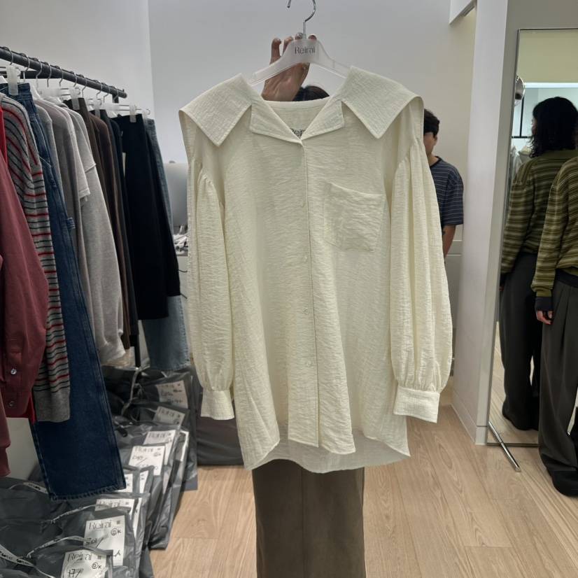 REIRAI東大門㊣實拍女士新品人氣真品時尚25秋冬襯衫蕾絲衫Reirai襯衫/蕾絲衫