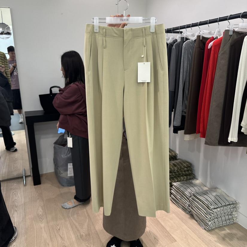 REIRAI韓國代購㊣女裝新品人氣時尚職業熱賣25秋冬休閑褲褶皺Reirai休閑褲