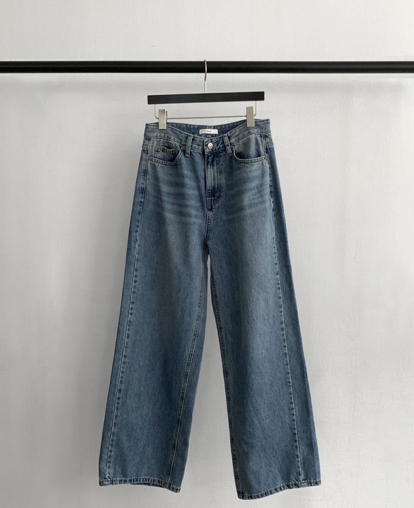 WELL KNOWN東大門㊣代購女裝新品25秋冬時尚牛仔褲寬松牛仔WELL KNOWN牛仔褲