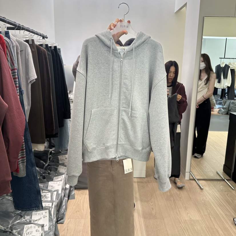 REIRAI東大門㊣代購女裝新品休閑25秋冬職業夾克連帽拉鏈衫Reirai夾克