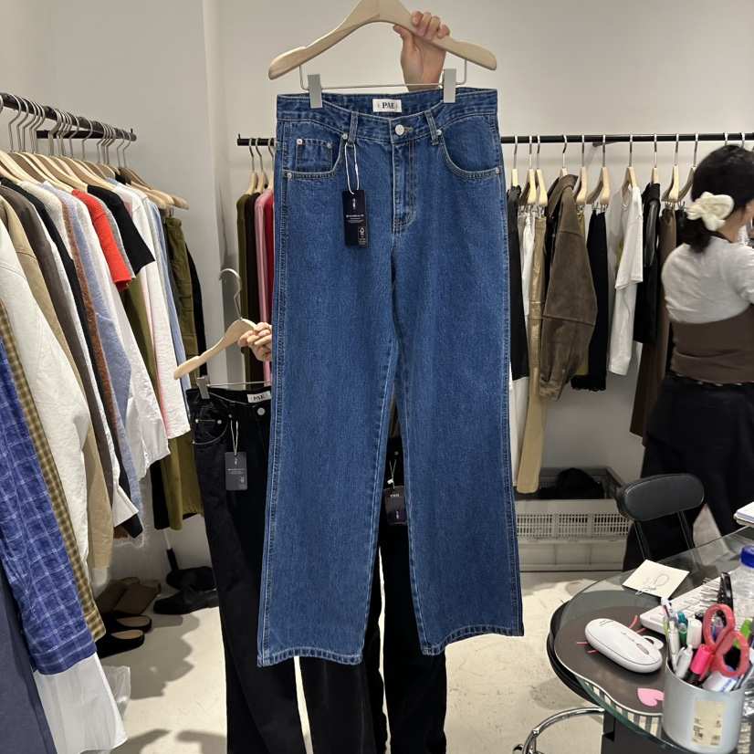 PLATE韓國直郵㊣女士新品時尚熱賣推薦25秋冬人氣牛仔褲復古PLATE牛仔褲