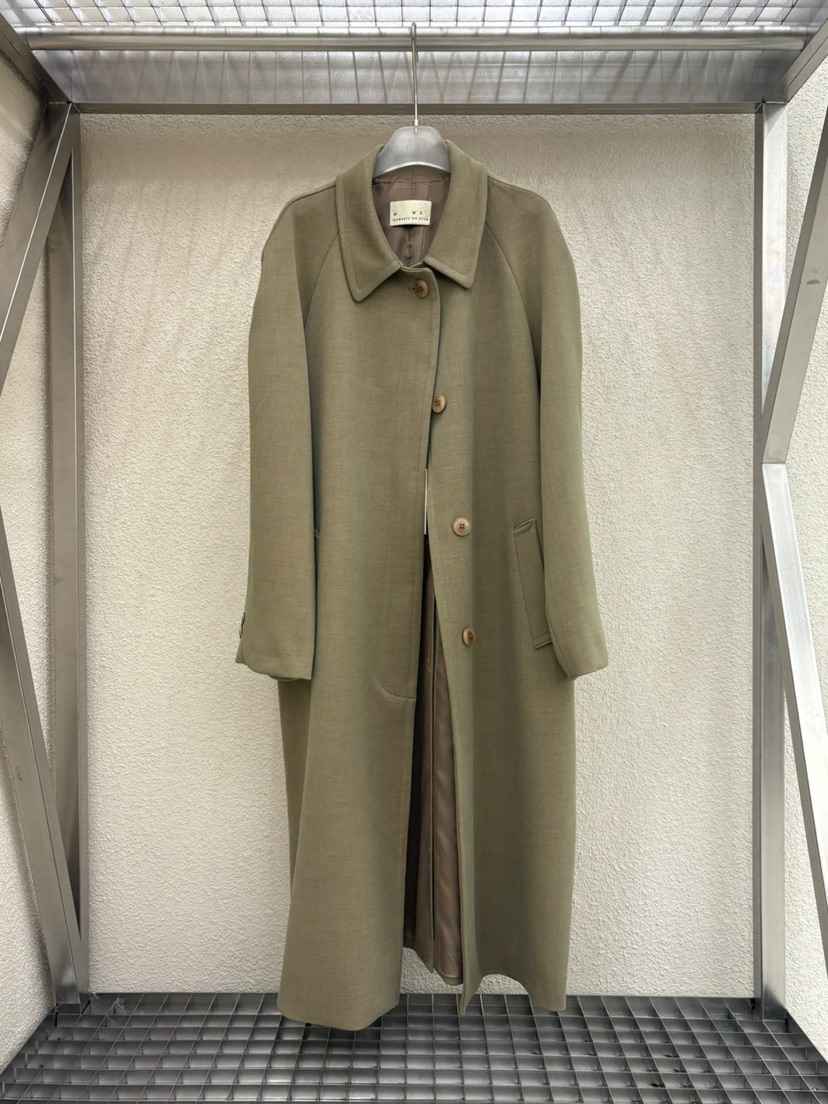 空韓國代購㊣女裝新款時尚人氣真品熱賣休閑25秋冬長款風衣MWE長款風衣