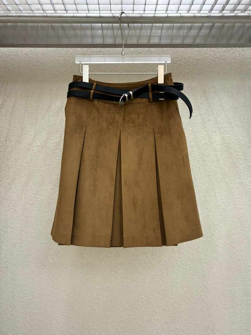 空東大門㊣代購女士新品推薦人氣休閑熱賣短裙不含腰帶褶皺MWE短裙