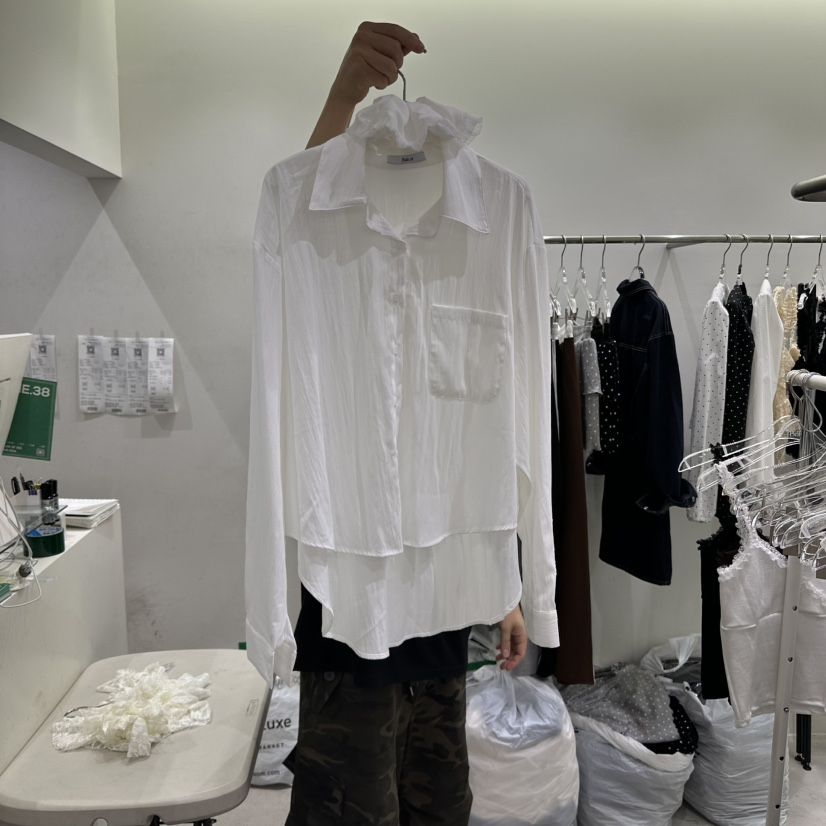 BAIE.38韓國代購㊣女士新品人氣真品時尚襯衫蕾絲衫含頭飾BAIE.38襯衫/蕾絲衫
